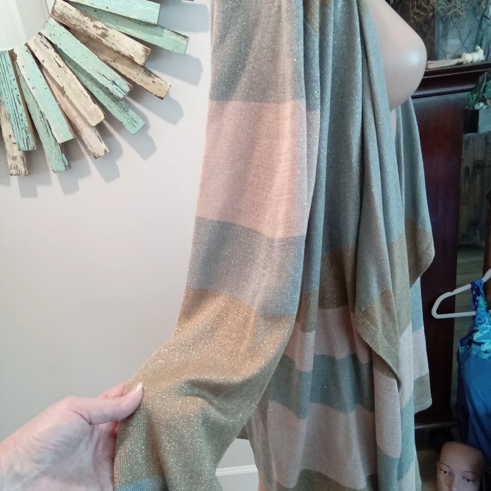 Cupio Blush Plus Size 2X Open Sweater NWT Pink, Grey
